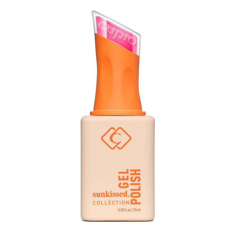 Gellak Cupio Sunkissed  - Blush of Venus 15 ml. Beholderen og den ultrapigmenterede farve ses i et nærbillede.