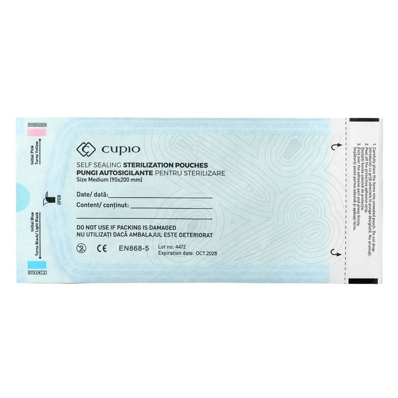 Dr. Mayer självförslutande steriliseringspåsar 90x260 mm - 200 st