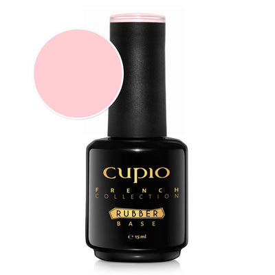 Cupio Rubber Base French Collection i farven Cloud Pink – klassisk lyserød nuance i beholder med cremet, selvudjævnende konsistens.