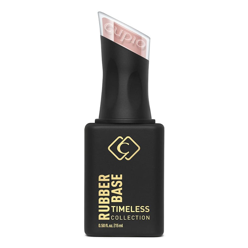 Rubber Base Golden Blush – beholder set forfra med en naturlig, varm lyserøde nuance, ideel som base til negleforstærkning og nail art