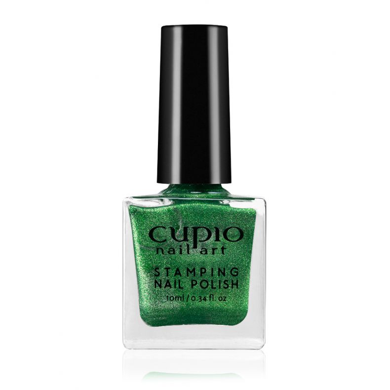 Neglelak til Stamping Cupio Glitter Green  10ml