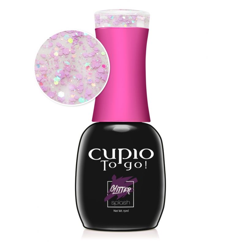 Gellak Cupio To Go! Glitter Splash - Lavander Confetti 15 ml